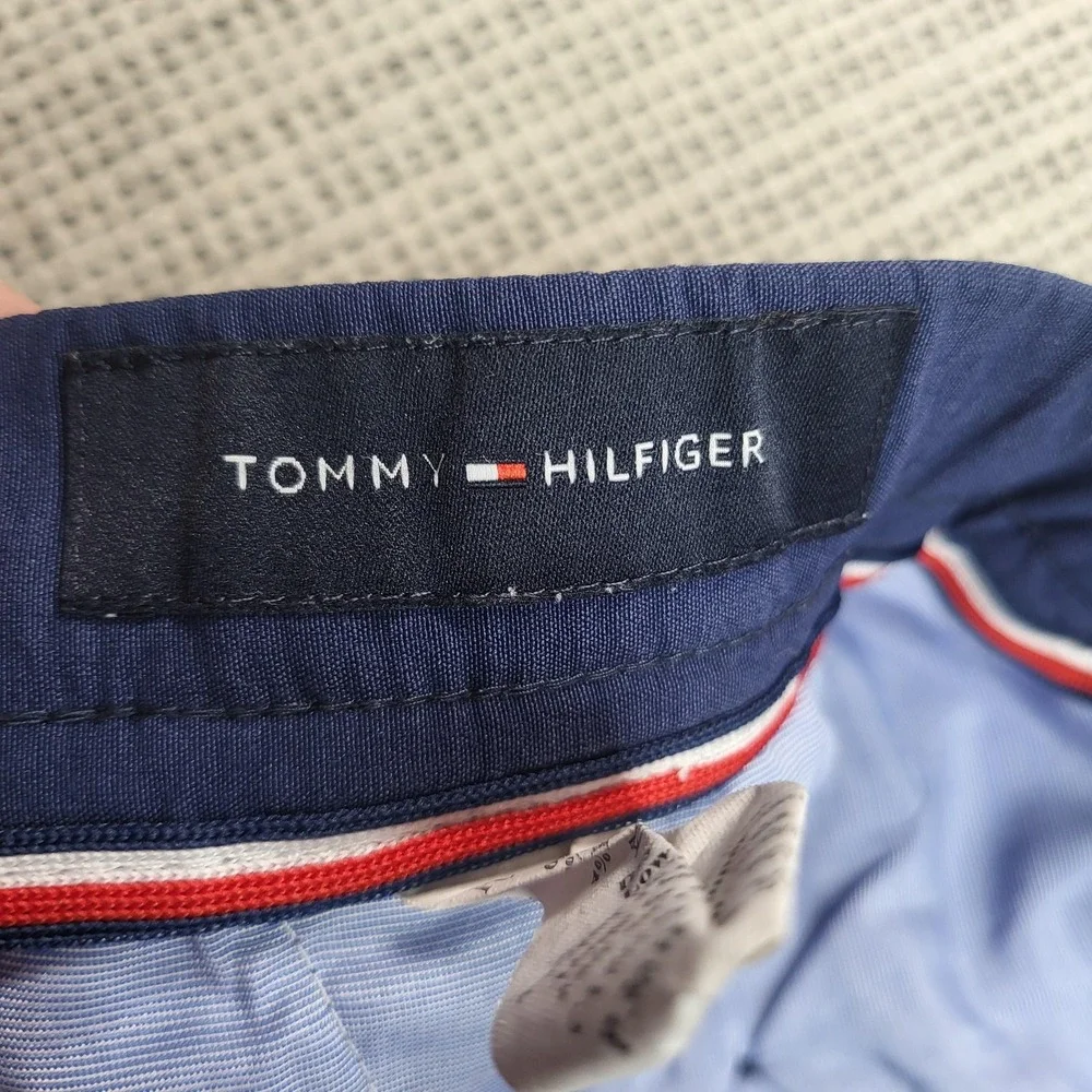Tommy Hilfiger Dress Pants Mens 36x32‎ Blue Chino Stretch Flat Front Casual